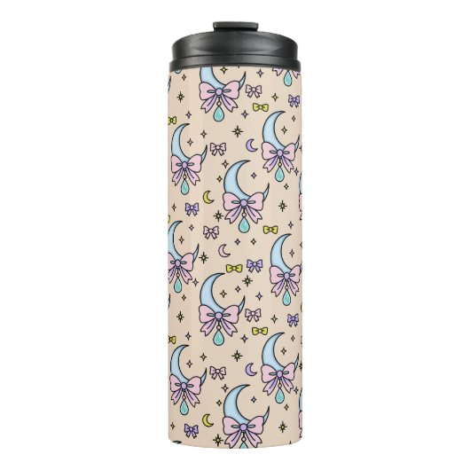 Bouteilles Isothermes Personalized Girly Cute Bow Name Peach Moons (Devant)