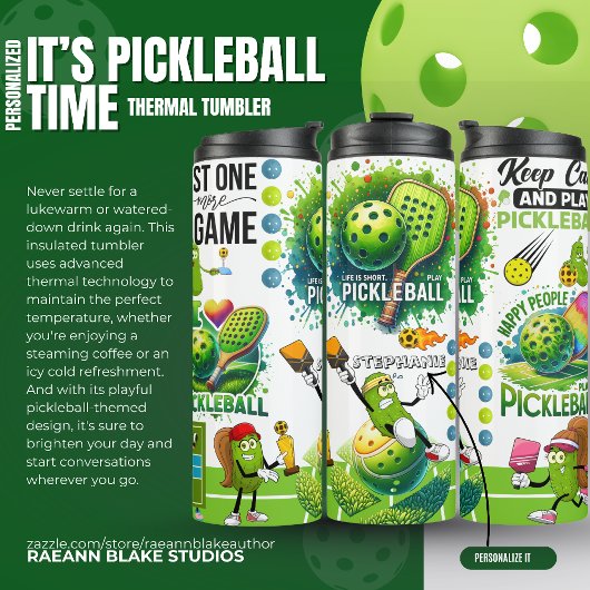 Bouteilles Isothermes Personalized "It's Pickleball Time"