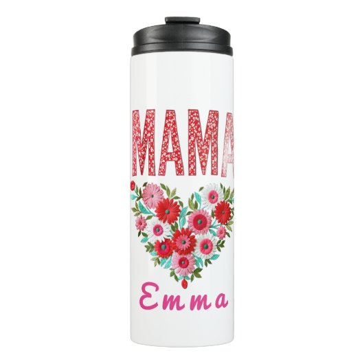 Bouteilles Isothermes Personalized Mama Heart Floral Custom Gift (Devant)