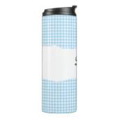 Bouteilles Isothermes Personalized Name Blue Gingham Pattern (Tourné sur la gauche)