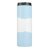 Bouteilles Isothermes Personalized Name Blue Gingham Pattern (Dos)