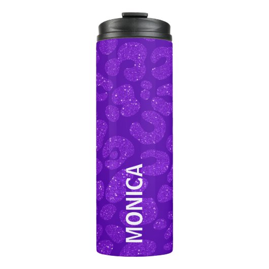 Bouteilles Isothermes Personalized Name Modern Stylish Purple Glitter (Devant)