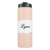 Bouteilles Isothermes Personalized Name Orange Gingham Pattern (Devant)