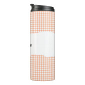 Bouteilles Isothermes Personalized Name Orange Gingham Pattern (Tourné sur la droite)