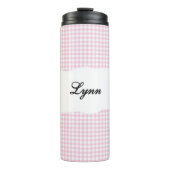 Bouteilles Isothermes Personalized Name Pink Gingham Pattern (Devant)