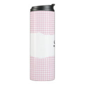 Bouteilles Isothermes Personalized Name Pink Gingham Pattern (Tourné sur la gauche)