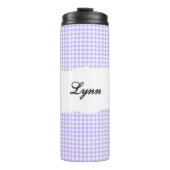Bouteilles Isothermes Personalized Name Purple Gingham Pattern (Devant)