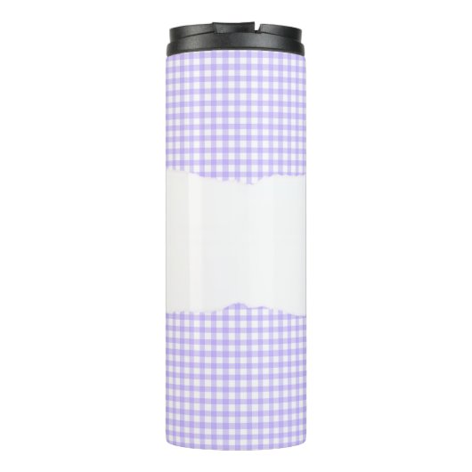 Bouteilles Isothermes Personalized Name Purple Gingham Pattern (Dos)