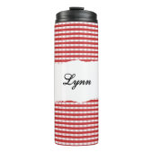 Bouteilles Isothermes Personalized Name Red Gingham Pattern (Devant)