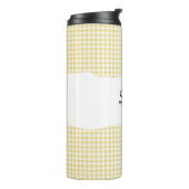 Bouteilles Isothermes Personalized Name yellow Gingham Pattern (Tourné sur la gauche)