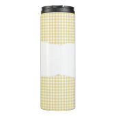 Bouteilles Isothermes Personalized Name yellow Gingham Pattern (Dos)