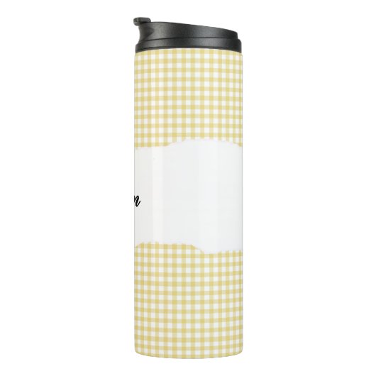 Bouteilles Isothermes Personalized Name yellow Gingham Pattern (Tourné sur la droite)