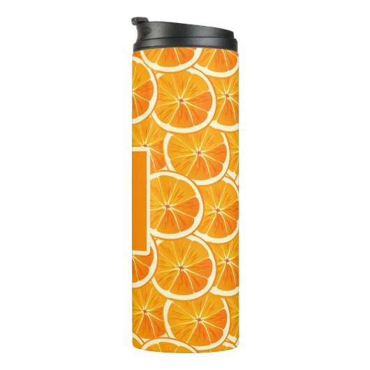 Bouteilles Isothermes Personalized Orange Citrus Monogram (Tourné sur la droite)