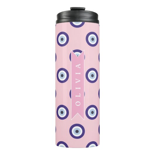 Bouteilles Isothermes Personalized Pink Evil Eye Pattern Gifts With Name (Devant)