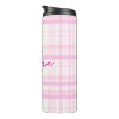 Bouteilles Isothermes Personalized Pink Plaid Thermal Tumbler with Name  (Tourné sur la droite)