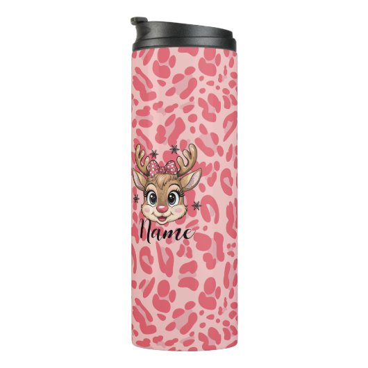Bouteilles Isothermes Personalized pink reindeer (Tourné sur la droite)