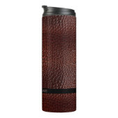 Bouteilles Isothermes Personnalisé Faux Cuir Brown Embossé (Tourné sur la droite)