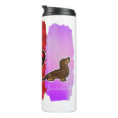 Bouteilles Isothermes Personnalisé Peace Love Dachshund avec message (Tourné sur la droite)