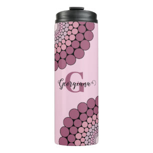 Bouteilles Isothermes Personnalisé Radiant Dusky Rose Floral Dot Mandala