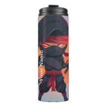 Personnalisé Votre Nom Ninja Boy Thermal Tumbler