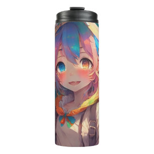 Bouteilles Isothermes Personnalisée belle Rainbow Anime Girl