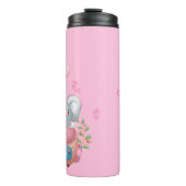 Bouteilles Isothermes Personnaliser | Éléphant Rose Mignon (Devant)