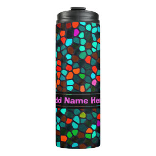 Bouteilles Isothermes Personnaliser le Motif de mosaïque multicolore col