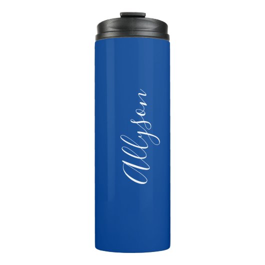 Bouteilles Isothermes Personnaliser le nom blanc Script vertical, bleu p (Devant)