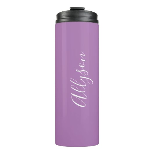 Bouteilles Isothermes Personnaliser le nom blanc Script vertical, Lavand (Devant)
