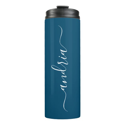 Bouteilles Isothermes Personnaliser le nom du script blanc vertical, ble (Devant)