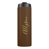 Bouteilles Isothermes Personnaliser le nom Gold Script Vertical, Chocola (Devant)