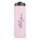 Bouteilles Isothermes Personnaliser le nom noir Script vertical, rose pâ (Devant)