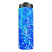 Bouteilles Isothermes Personnaliser le nom vertical White Script, Blue W (Devant)