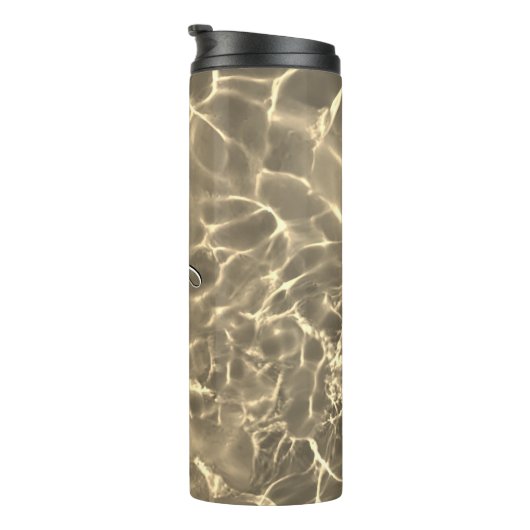 Bouteilles Isothermes Personnaliser le nom vertical White Script, Gold W (Tourné sur la droite)