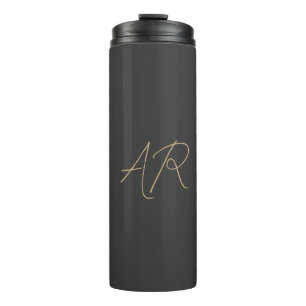 Bouteilles Isothermes Personnaliser Monogramme Gris clair Beige