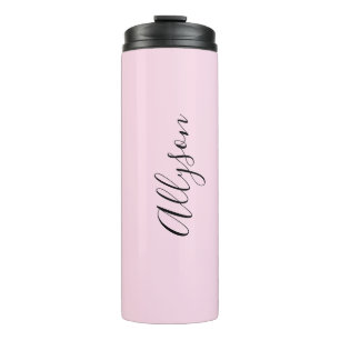 Bouteilles Isothermes Personnaliser Nom Écriture Noire Verticale, Rose P