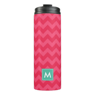 Bouteilles Isothermes Personnaliser Preppy Pink Chevron Monogramme