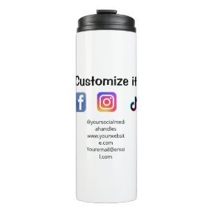 Bouteilles Isothermes Personnalisez-le ajoutez site web de médias sociau