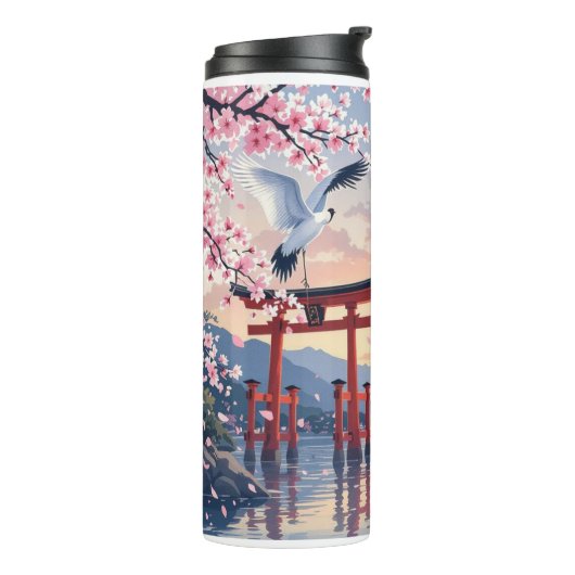 Bouteilles Isothermes Petal Reverie—A Crane’s Serenade at Sundown (Tourné sur la gauche)