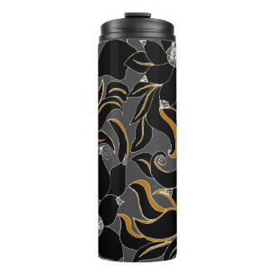 Bouteilles Isothermes Pétales de minuit - Élégant motif floral