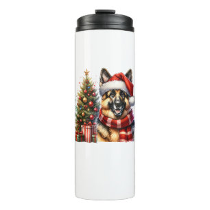 Bouteilles Isothermes Petit Berger Allemand Chien Santa Hat Arbre de Noë