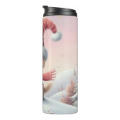 Bouteilles Isothermes Petit chiot de Noël en chapeau santa (Tourné sur la droite)