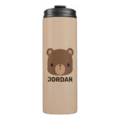 Bouteilles Isothermes Petit ours Brown mignon avec nom personnalisé (Devant)