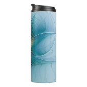 Bouteilles Isothermes Petite Beauté Moderne Bleu Or Fractal Art Flower (Tourné sur la droite)