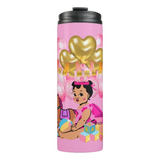 Bouteilles Isothermes Petite fille en rose (Devant)