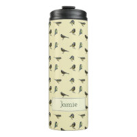 Petits oiseaux Motif sur beige Personnalisé