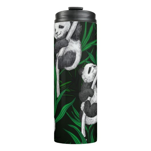 Bouteilles Isothermes Petits panda sur vert foncé (Devant)
