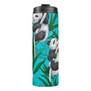 Bouteilles Isothermes Petits panda turquoise