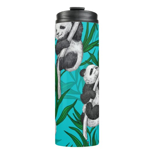 Bouteilles Isothermes Petits panda turquoise (Devant)