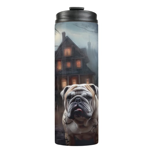 Bouteilles Isothermes Peur d'Halloween Bulldog (Devant)